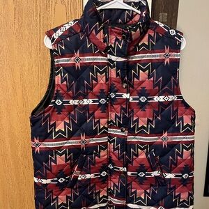 Tribal Print Puffer Vest